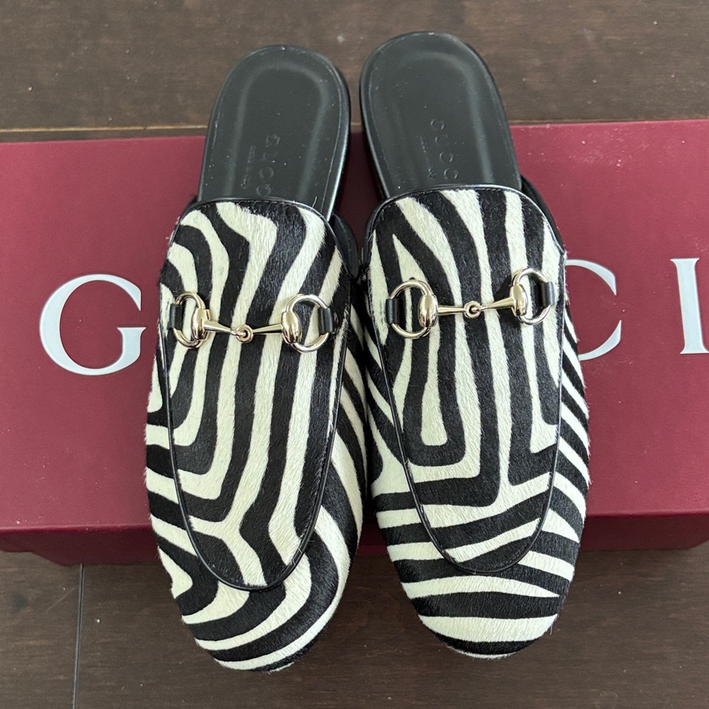 Gucci Zebra-Print Pony Hair Horse-bit Princeton Loafer in Black & White